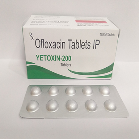 Product Name: Yetoxin 200, Compositions of Yetoxin 200 are Ofloxacin Tablets IP - Healthtree Pharma (India) Private Limited