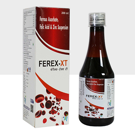 Product Name: FEREX XT, Compositions of FEREX XT are Ferrous Ascrobate, Folic Acid & ZInc Suspension - Mediquest Inc