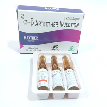 Product Name: MAXTHER, Compositions of MAXTHER are Arteether Injection - Ozenius Pharmaceutials