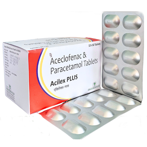 Product Name: Acilex Plus, Compositions of Acilex Plus are Aceclofenac & Paracetamol Tablets - Glenvox Biotech Private Limited