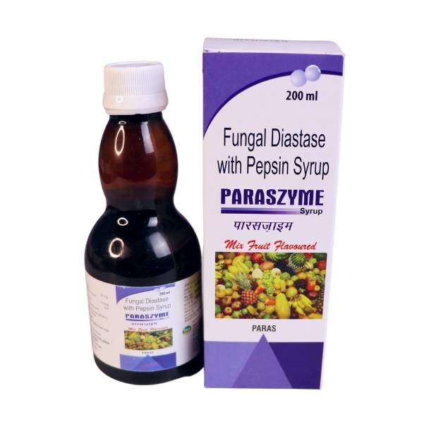 Product Name: Paraszyme, Compositions of Paraszyme are AYURVEDIC DIGESTIVE TONIC - Paras Laboratories Ltd