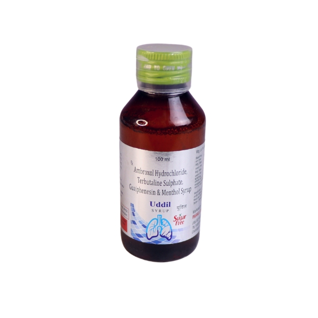 Product Name: Uddil expt., Compositions of Uddil expt. are  AMBROXOL HYDROCHLORIDE -15 MG , GUAIPHENESIN-50 MG & TERBUTALINE SULPHATE-1.25 MG - Paras Laboratories Ltd