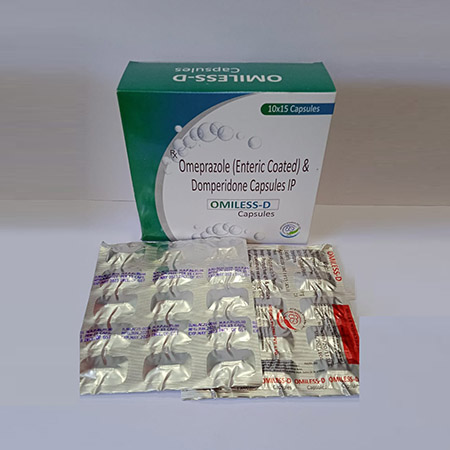 Product Name: Omiless D, Compositions of Omiless D are Omeprazole (EC) & Domperidone (SR) Capsules - Adegen Pharma Private Limited
