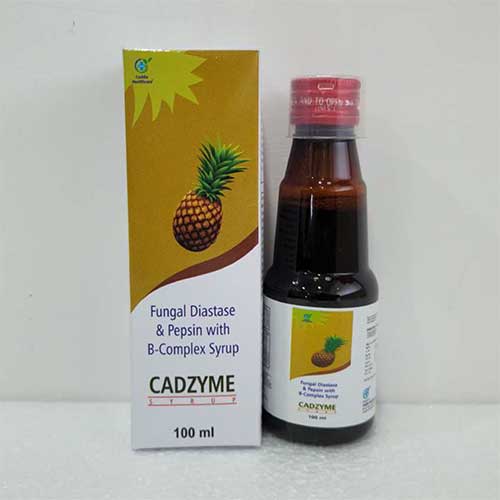 Product Name: Cadzyme M, Compositions of Cadzyme M are Fungal Diastase & Pepsin with B-Complex Syrup - Caddix Healthcare