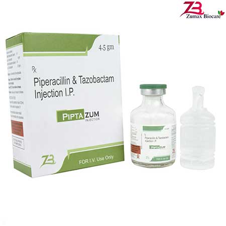 Product Name: Piptazum, Compositions of Piptazum are Piperacillin & Tazobactam Injection I.P. - Zumax Biocare