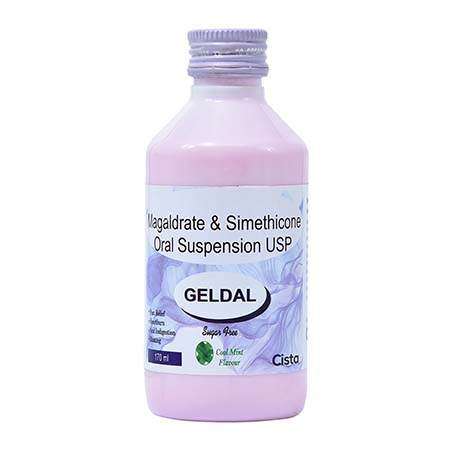 Product Name: GELDEL, Compositions of GELDEL are Magaldrate & Simethicone Oral Suspension USP - Cista Medicorp