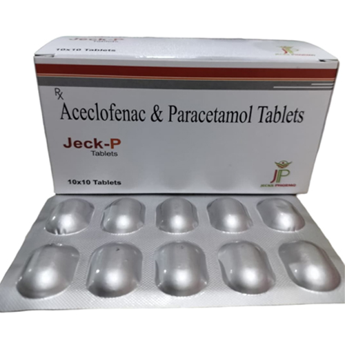 Product Name: Jeck P, Compositions of Jeck P are Aceclofenac &  Paracetamol - Jecks Pharma