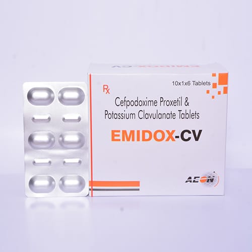 Product Name: Emidox CV Tablets, Compositions of Emidox CV Tablets are CEFPODOXIME200, CLAVULANIC ACID125 - Aeon Remedies