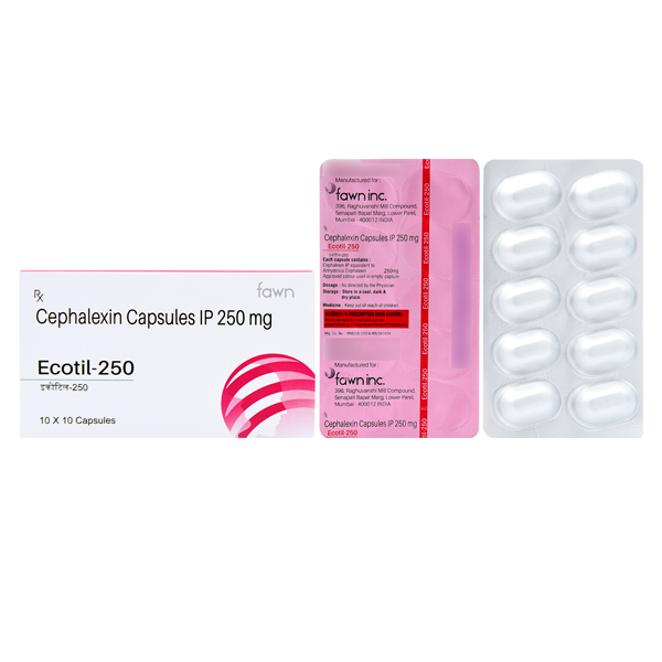 Product Name: ECOTIL 250, Compositions of Cephalexin Dispersible 250 mg. are Cephalexin Dispersible 250 mg. - Fawn Incorporation