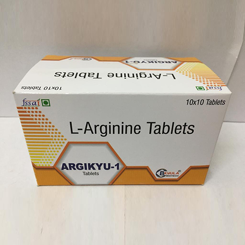 Product Name: Argikyu 1, Compositions of Argikyu 1 are L-Arginine Tablets - Bkyula Biotech