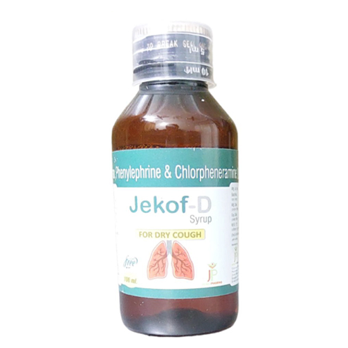 Product Name: JekofD, Compositions of JekofD are Phenylephrine & Chlorpheneramine Syrup - Jecks Pharma