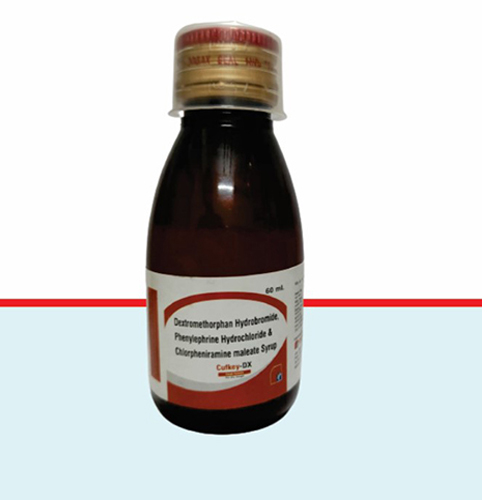 Product Name: Cufkey DX, Compositions of Cufkey DX are Dextromethorpan Hydrobromide Phenylphrine Hydrochloric & Chlorpheniramine maleate Syrup  - Healthkey Life Science Private Limited