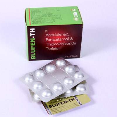 Product Name: Blufen th, Compositions of Blufen th are Aceclofence  and  Paracetamol Tablets - Bluewaterresearch