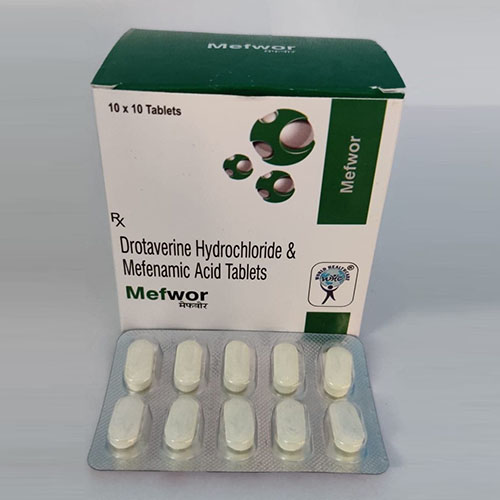 Product Name: Mefwor, Compositions of Mefwor are Drotaverine Hydrochloride & Mefenamic Acid Tablets - WHC World Healthcare