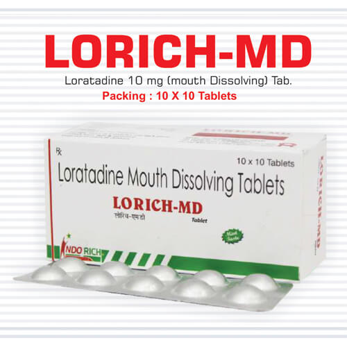 Product Name: Lorich MD, Compositions of Loratadine Mouth Dissolving Tablets are Loratadine Mouth Dissolving Tablets - Pharma Drugs and Chemicals