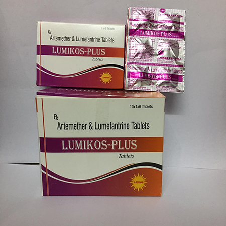Product Name: LUMIKOS PLUS, Compositions of LUMIKOS PLUS are Artemether & Lumefantrine Tablets - Apikos Pharma