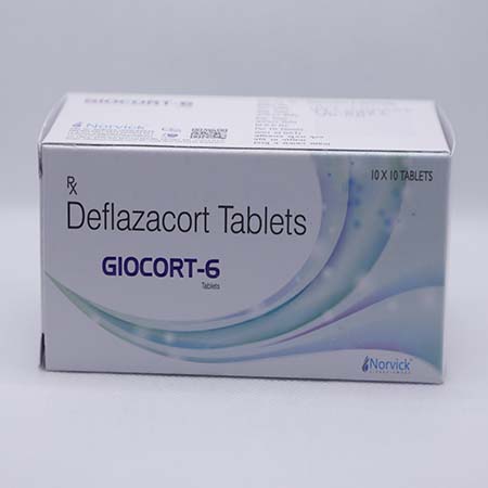 Product Name: Giocort 6, Compositions of Giocort 6 are Deflazacort Tablets - Norvick Lifesciences