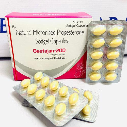 Product Name: GESTAJAN 200, Compositions of GESTAJAN 200 are NATURAL MICRONISED PROGESTERONE - Janus Biotech