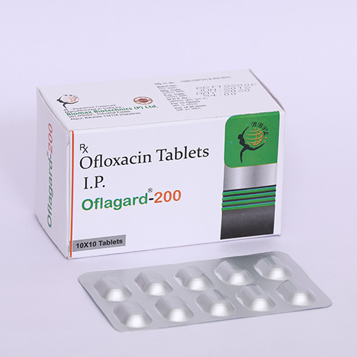 Product Name: OFLAGARD 200, Compositions of OFLAGARD 200 are Ofloxacin Tablets IP - Biomax Biotechnics Pvt. Ltd