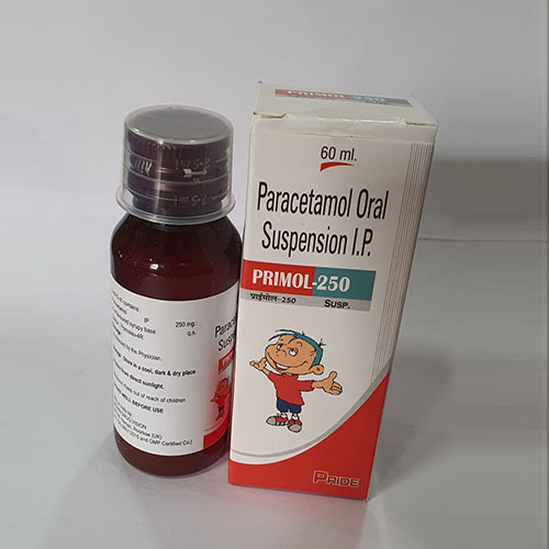 Product Name: Primol 250, Compositions of Primol 250 are Paracetamol Oral Suspension I.P. - Pride Pharma