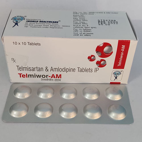 Product Name: Telmiwor AM, Compositions of Telmiwor AM are Telmisartan  & Amlodipine Tablets IP - WHC World Healthcare
