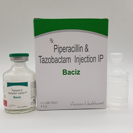 Product Name: Baciz, Compositions of Baciz are Piperacillin and Tazobactam Injection IP - Acinom Healthcare