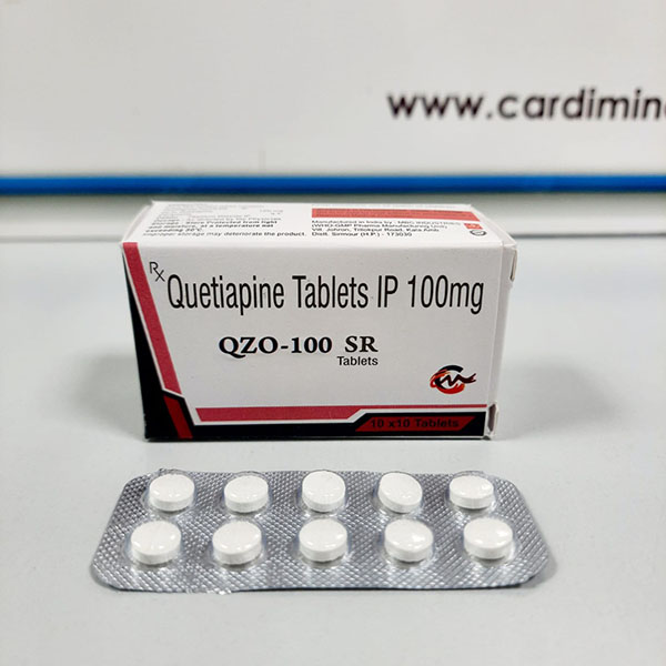 Product Name: Qzo 100 SR, Compositions of Qzo 100 SR are Quetiapine Tablets IP 100 MG - Aseric Pharma
