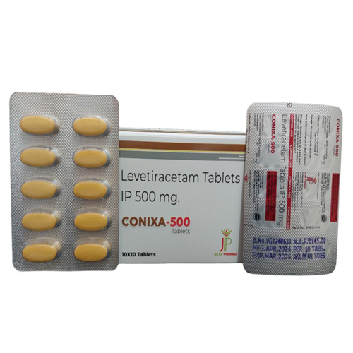 Product Name: Conixa500, Compositions of Conixa500 are Levetiracetam Tablets IP 500 mg. - Jecks Pharma