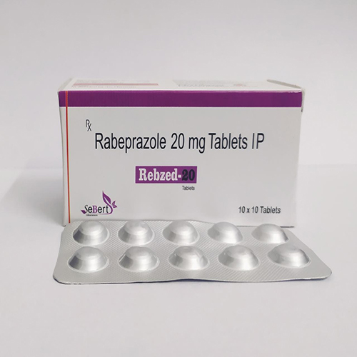 Product Name: Rebzed 20, Compositions of Rebzed 20 are Rabeprazole 20mg Tablets IP - Sebert Lifesciences