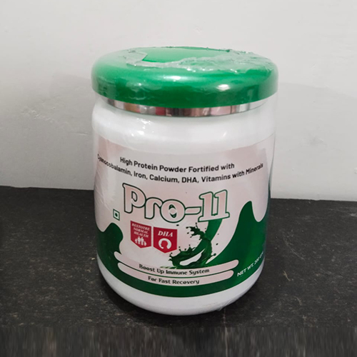 Product Name: Pro 11, Compositions of Pro 11 are High Protein Powde Fortified with Cyanocobalamin,Iron,Calcium,DHA,Vitaminwith Meneral - Petal Healthcare