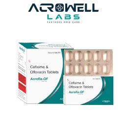 Product Name: Acroficx OF, Compositions of Acroficx OF are Cefixime and Ofloxacin Tablets - Acrowell Labs Private Limited