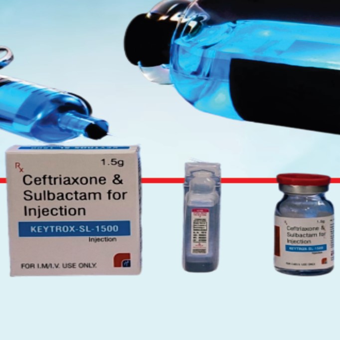 Product Name: KEYTROX SL 1500, Compositions of KEYTROX SL 1500 are Ceftriaxone & Sulbactam for Injection  - Healthkey Life Science Private Limited