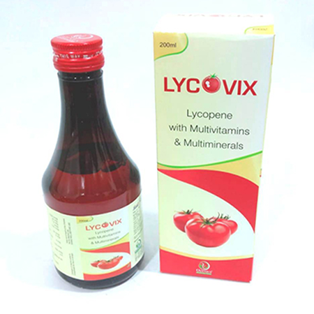 Product Name: LYCOVIX, Compositions of LYCOVIX are Lycopene with Multivitamins & Multiminerals - Ozenius Pharmaceutials