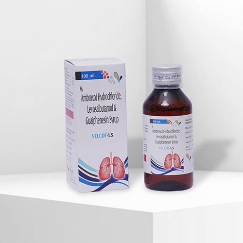 Product Name: Velcof LS, Compositions of Velcof LS are Ambroxal Hydrochloride,Levosulbutamol and Guaphenesin Syrup - Velox Biologics Private Limited