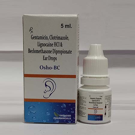 Product Name: Osho BC, Compositions of Osho BC are Gentamicin, Clotrimazole, Lignocaine HCL,& Beclomethasone Dipropionate Ear Drops - Biotanic Pharmaceuticals