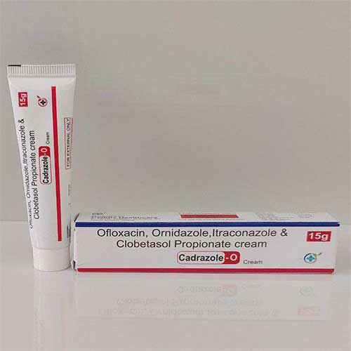 Product Name: Cadrazole O, Compositions of Cadrazole O are Oflaxacin,Ornidazole,Itraconazole & Clobetasol Propinate Cream - Caddix Healthcare