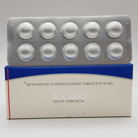 Product Name: Beta Godd 8, Compositions of Beta Godd 8 are Betahistine Hydrochloride Tablets IP 8 mg - Acinom Healthcare