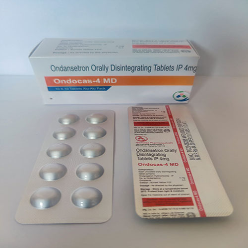 Product Name: Ondocas 4 Md, Compositions of Ondocas 4 Md are Ondansetron Orally Disintegrating Tablets Ip 4mg - Medicasa Pharmaceuticals