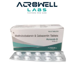Product Name: Acrocob G, Compositions of Acrocob G are Methylcobalmin and Gabapentin Tablets - Acrowell Labs Private Limited