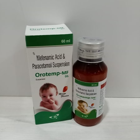 Product Name: Orotemp MF, Compositions of Orotemp MF are Mefenamic Acid & Paraetamol Susupension - Soinsvie Pharmacia Pvt. Ltd