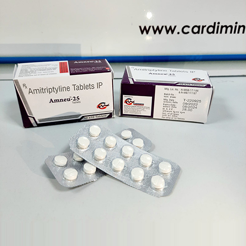 Product Name: Amnue 2.5, Compositions of Amitriptyline Tabets IP are Amitriptyline Tabets IP - Cardimind Pharmaceuticals