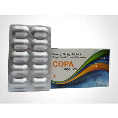 Product Name: COPA, Compositions of COPA are Ginseng Ginko & Grape seed Extract Capsules - Alardius Healthcare