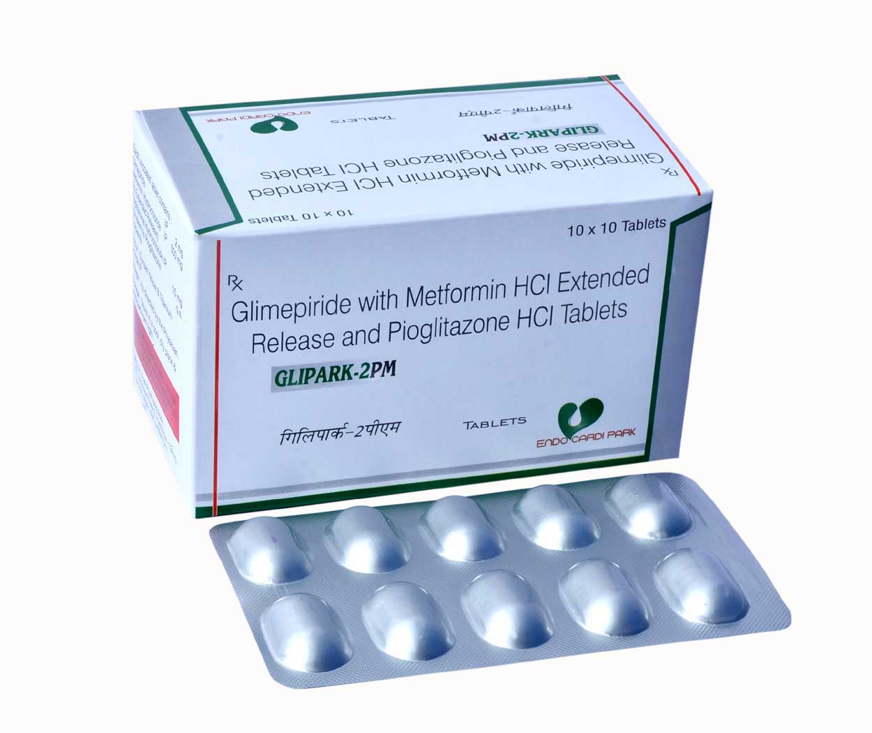 Product Name: GLIPARK 2PM, Compositions of GLIPARK 2PM are Glimepiride with Metformin HCI Extended Release and Pioglitazone HCI Tablets  - Park Pharmaceuticals