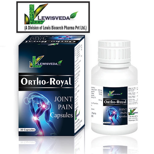 Product Name: Ortho Royal, Compositions of Ortho Royal are Joint Pain Capsules - Lewis Bioserch Pharma Pvt. Ltd