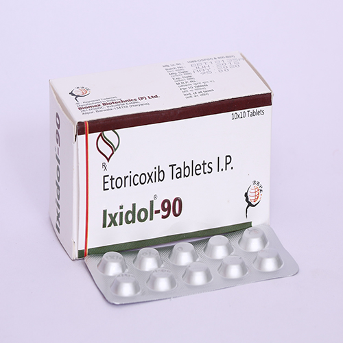 Product Name: IXIDOL 90, Compositions of IXIDOL 90 are Etoricoxib Tablets IP - Biomax Biotechnics Pvt. Ltd