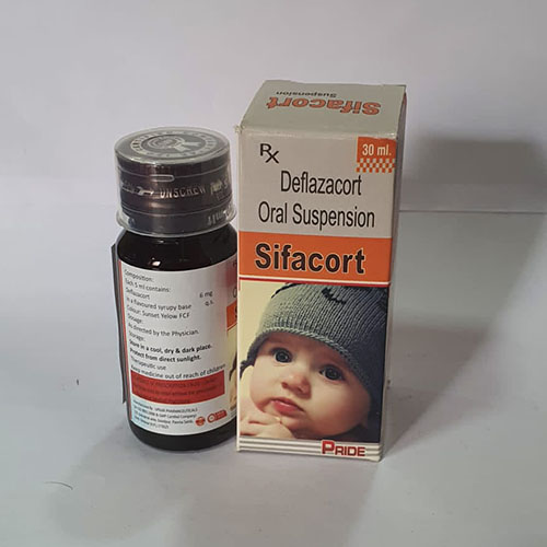 Product Name: Sifacort, Compositions of Sifacort are Deflazacort Oral Suspension - Pride Pharma