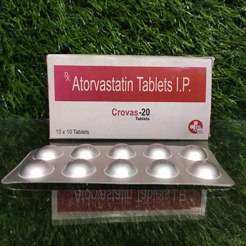 Product Name: Crovas 20, Compositions of Crovas 20 are Atorvastatin Tablets IP - Crossford Healthcare