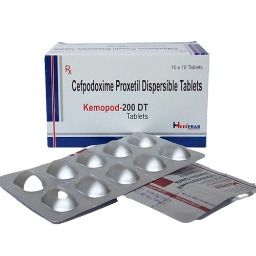 Product Name: kemopod 200 DT, Compositions of kemopod 200 DT are Cefpodoxime Proxetil Dispersible Tablets - Mediphar Lifesciences Private Limited