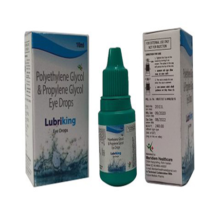 Product Name: Lubriking, Compositions of Lubriking are Polyethylene Glycol & Propylene Glycol Eye Drops - Meridiem Healthcare