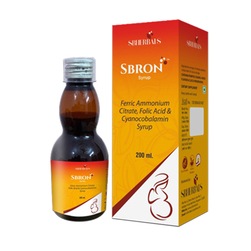 Product Name: Sbron, Compositions of Sbron are Ferric Ammonium Citrate, Folic Acid & Cyanocobalamin Syrup - Sbherbals